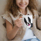 Happy Boston Terrier Black en White Koffiemok