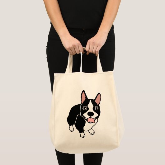 Happy Boston Terrier Grocery Tas (Voorkant (product))