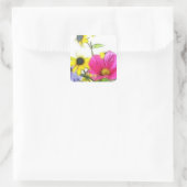Happy Bouquet van Flowers Vierkante Sticker (Tas)