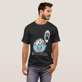 Happy bowl of white rice chopsticks carbs Chinese T-shirt (Voorkant volledig)