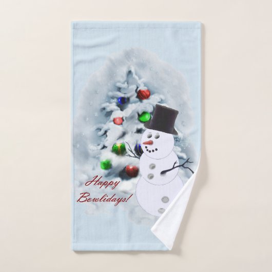 Happy Bowlidays Bowling Lovers Kerstmis Bad Handdoek (Handdoek)