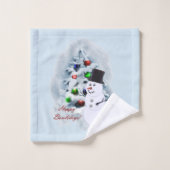 Happy Bowlidays Bowling Lovers Kerstmis Bad Handdoek (Wasdoekje)