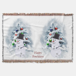 Happy Bowlidays Snowman Deken