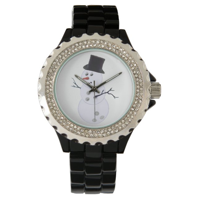 Happy Bowlidays Snowman Horloge (Voorkant)