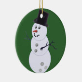 Happy Bowlidays Snowman Keramisch Ornament (Rechts)