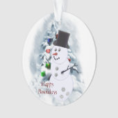 Happy Bowlidays Snowman Ornament (voorkant)