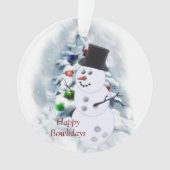 Happy Bowlidays Snowman Ornament (voorkant)