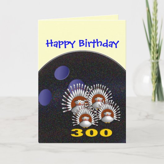 Happy Bowling Birthday Kaart (Voorkant)