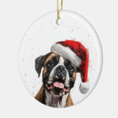 Happy Boxer Dog Christmas Personalized Keramisch Ornament (Links)