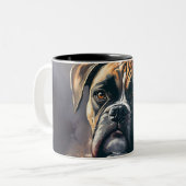 Happy Boxer Dog Tweekleurige Koffiemok (Voorkant links)
