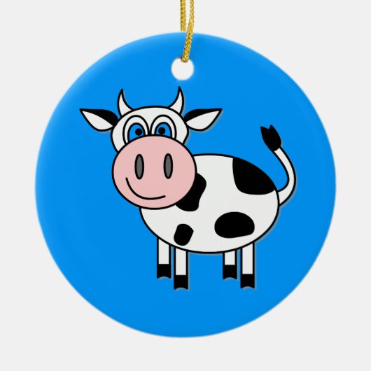 Happy Boy Cow Keramisch Ornament (Voorkant)