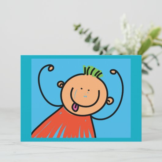 Happy Boy Invitations Kaart (Staand voorkant)