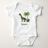 Happy Brachiosaurus dinosaurus met aangepaste Kind Romper (Voorkant)