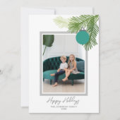 Happy Branches met portret kerstfoto Feestdagenkaart (Voorkant)