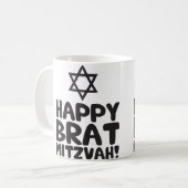 Happy Brat Mitzvah (Bar / Bat Mitzvah) Koffiemok (Voorkant links)