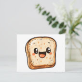 Happy Bread Slice Cartoon Smiling Toast (Staand voorkant)