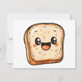 Happy Bread Slice Cartoon Smiling Toast (Achterkant)