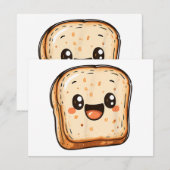 Happy Bread Slice Cartoon Smiling Toast (Voorkant / Achterkant)
