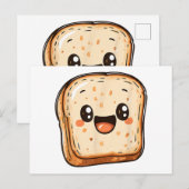 Happy Bread Slice Cartoon Smiling Toast Briefkaart (Voorkant / Achterkant)