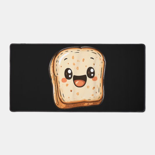 Happy Bread Slice Cartoon Smiling Toast Bureaumat (Voorkant)