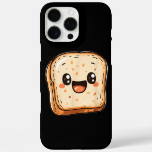 Happy Bread Slice Cartoon Smiling Toast iPhone 16 Pro Max Hoesje