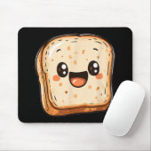 Happy Bread Slice Cartoon Smiling Toast Muismat (Met muis)