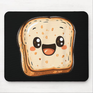 Happy Bread Slice Cartoon Smiling Toast Muismat