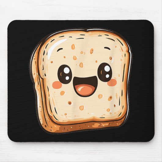Happy Bread Slice Cartoon Smiling Toast Muismat (Voorkant)