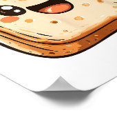 Happy Bread Slice Cartoon Smiling Toast Poster (Hoek)