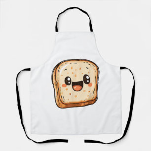 Happy Bread Slice Cartoon Smiling Toast Schort