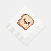 Happy Bread Slice Cartoon Smiling Toast Servet (Hoek)