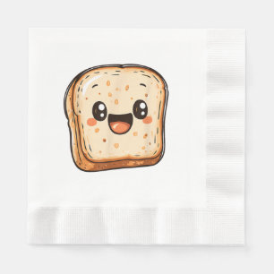 Happy Bread Slice Cartoon Smiling Toast Servet