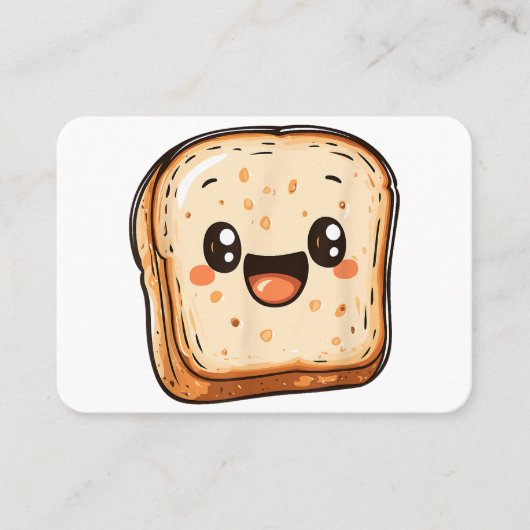 Happy Bread Slice Cartoon Smiling Toast Visitekaartje (Voorkant)