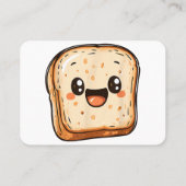 Happy Bread Slice Cartoon Smiling Toast Visitekaartje (Achterkant)