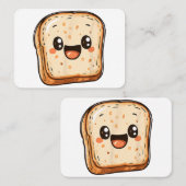 Happy Bread Slice Cartoon Smiling Toast Visitekaartje (Voorkant / Achterkant)