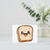Happy Bread Slice Cartoon Smiling Toast Visitekaartje (Staand voorkant)