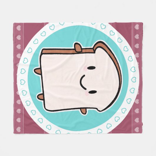 Happy Bread Slice Fleece Deken (Voorkant (Horizontaal))