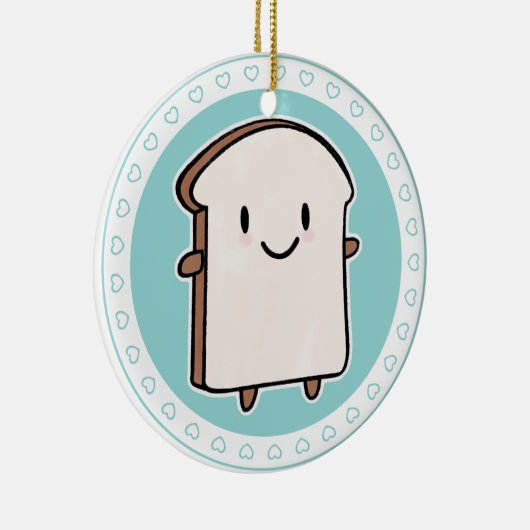 Happy Bread Slice Keramisch Ornament (Rechts)