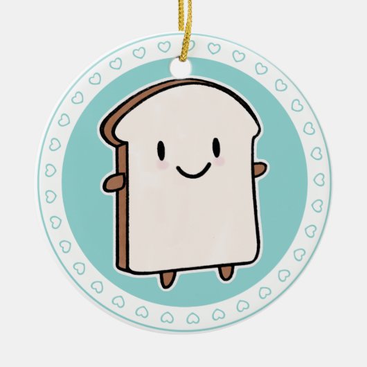 Happy Bread Slice Keramisch Ornament (Voorkant)