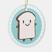 Happy Bread Slice Keramisch Ornament (Links)
