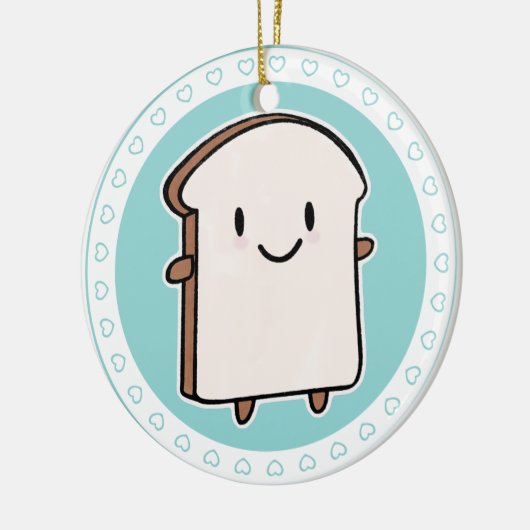 Happy Bread Slice Keramisch Ornament (Links)