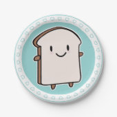 Happy Bread Slice Papieren Bordje (Voorkant)