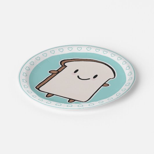 Happy Bread Slice Papieren Bordje (Gekanteld)