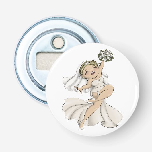 Happy Bride 02 Button Flesopener (Voorkant)