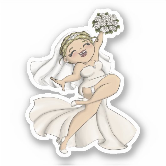 Happy Bride 02 Sticker (Voorkant)