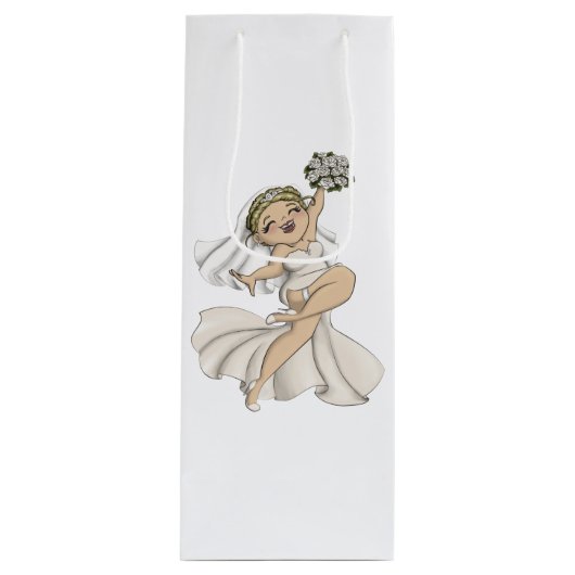 Happy Bride 02 Wijn Cadeautas (Voorkant)