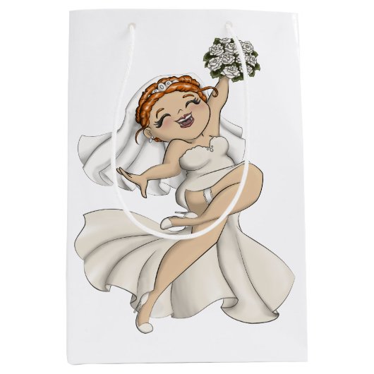 Happy Bride 03 Medium Cadeauzakje (Voorkant)