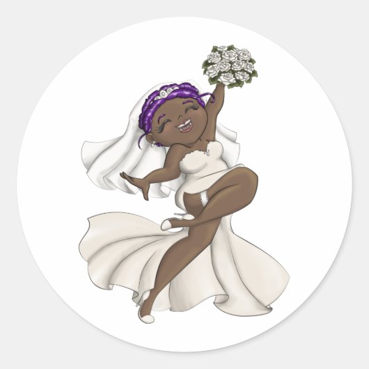 Happy Bride 06 Ronde Sticker (Voorkant)