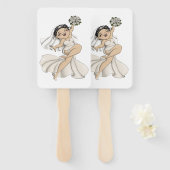 Happy Bride 11 Handwaaier (Voorkant en achterkant)