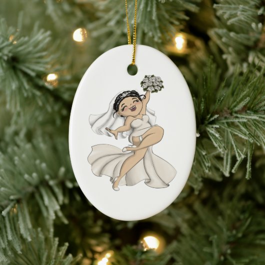 Happy Bride 11 Keramisch Ornament (Boom)